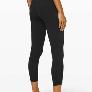 Lululemon Super high rise aligns 23” black velvet